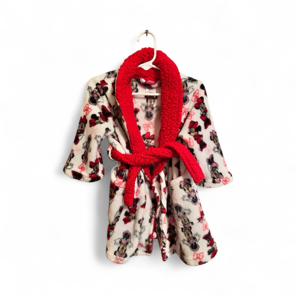 Disney Junior Kids Minnie Mouse Pajama Robe with Belt Size 2T